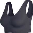 Women's Wireless Sleep Bras Unpadded Seamless Comfort Bras Throw-on Wirefree Bralettes 3 Pack (XX-Large, 1*Black)