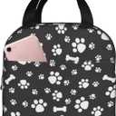 Dogs Paws and Bones Lunch Bag Reusable Insulated Cooler Lunch Bags Portable Lunch Bag For Women Men