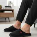 VeraCosy Men's Two-Tone Memory Foam House Slippers Indoor Outdoor Durable Rubber Sole, Size 10.5