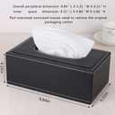 High-end Fashion PU Leather Tissue Box Holder Black with lid, Rectangular Napkin Facial Tissues Holder Dispenser,Home Office Car Tissue Box Cover Decorative Container with Magnetic Bottom (Black)