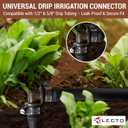 2 x LECTO Universal 5/8", 1/2", .700" Drip Line Repair Kit Elbow, 1