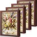 4 Pack 8x10 Shadow Box Frame Display Cases Wood Deep Shadow Box with Soft Felt Back Picture Frames for Graduation Memorabilia Wedding Bouquet Dried Flowers DIY Crafts Medals Photos(Walnut Color)