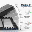 Kootek Laptop Cooling Pad, Laptop Cooler with 5 Quiet Fans for 12"-17" Computer PC Notebook Gaming Laptop Fan, Height Adjustable Laptop Cooling Stand Laptop Accessories, Blue