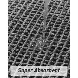 AMOAMI Upgraded Dark Grey Waffle Bath Mat4