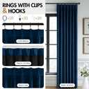 MIULEE Navy Blue Velvet Curtains 96 inches Long, Pinch Pleated Blackout Drapes with Hooks, Thermal Insulated Pinch Pleat Panels for Bedroom Living Room, 2 Panels