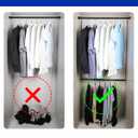 Hanging Closet Rod Clothes 48'' Black Closet Extender Hanging Rod Stepless Height Adjustment Heavy Duty