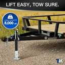 8 x 8000LBS Pipe Mount Tongue Jack, 15" Lift, Heavy Duty Swivel Jack with Drop Leg, Weld On Jack for RV, Boat, and Utility Trailers