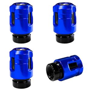 Sbulhia 4 PCS Car Tire Valve Stem Caps, Unique Shaped Corrosion-Resistant Leakproof Valve Stem Cover, Personalized Aluminum Alloy Tire Cap for Cars Trucks Motorcycles Bikes (Blue)