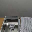 Stainless Steel Cat Litter Box, Odor Free Metal Litter Box with High Sides Lid, Open Top Low Entry Litter Pan Include Scoop Easy Cleaning Anti-Scratch Kitty Cat Box Anti-Urine Leakage, Non-Sticky, M (Light Grey(17.5 in))