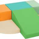 6-Piece Soft PU Leather Toddlers Climbing Toys, Baby Foam Climbing Blocks for Toddlers 3, Indoor Climb and Crawl Activity Play Set, Foam Play Gym Climbing Structures (Orange and Green)