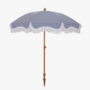 HERA'S PALACE 7ft Heavy Duty Beach Umbrella with Sand Anchor, Fringe Umbrella for Sand, UV 50+, Patio Umbrella with Tilt Pole for Garden Pool Backyard
