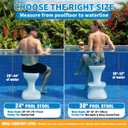 24" Pool stools for Underwater,Pre-Weighted Pool Stools with Foot Rest,Waterproof Patio Furniture with Adjustable Feet for Poolside Seats for Edge,1PC