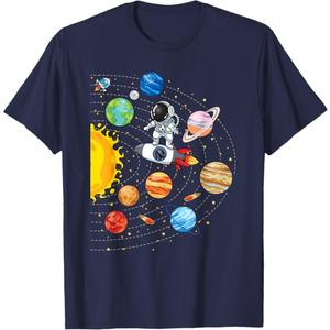 Port Company Solar System Planets Science Space Astronaut Universe Galaxy T-Shirt , Size 3T, Blue Kids