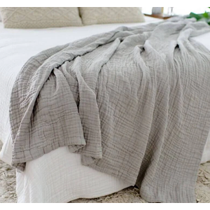 Muslin Comfort  Ultra Lightweight 6 Layer Muslin Cotton Blanket, Cal King, Size 120x120"