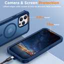 Red2Fire Magnetic for iPhone 15 Pro Max Case, [Compatible with MagSafe][Military Grade Drop Protection][Heavy Duty Shockproof] Non-Slip Translucent Matte Bumper Phone Case for iPhone 15 Pro Max 6.7" (Deep Blue)