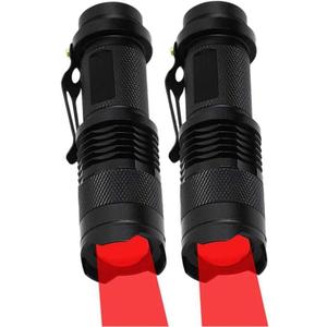 Red Light Flashlight, Single Mode Mini LED Flashlight for Astronomy, Aviation, Outdoor Activities, Night Observation