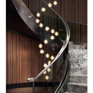HAIXIANG LED Glam Chandelier 138 inches Long Light Luxury Crystal Ceiling Chandeliers Remote Dimmable High Ceiling Pendants Lighting Fixtures Black 20 Lights