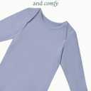 PurComfy Supersoft Long Sleeve Baby Bodysuits, Premium Bamboo Rayon Bodysuit Unisex Boy Girl 0-3-6-9-18-24 months (Cream (6-pack))