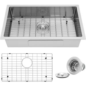27 inch RV Sink27" x 16" x 7" Undermount Kitchen Sink,18 Gauge Rounded Corner Stainless Steel Sinks