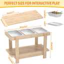 Sensory Table, Sensory Table for Toddlers 1-3,Kids Activity Desk with 3 Foldable Storage Bins,Play Sand and Water Desks for Indoor Use,Wooden Kids Play Sand Desk for Drawing,Studying