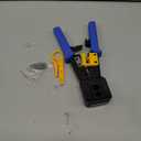 RJ45 Crimping Tool Ethernet Crimper for Cat6 Cat5 Cat5e RJ45 Pass Through Connectors and RJ12 Ends Comes with 20PCS RJ45 Cat6 Connectors and Replacement Blades