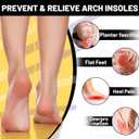 Plantar Fasciitis Relief Arch Support Inserts Flat Feet Orthotics para Orthopedic Insole Men Women Absorb Shock Supination Correction Standing All Day Boot Work Shoe Insoles Size(12-12 1/2) (Yellow)