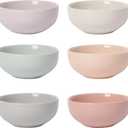 Now Designs Pastel Ceramic Pinch Bowl Set, Soy Sauce Dish, Set of 6, 2 oz (Cloud)