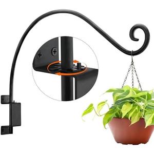 Lifyzoon Swivel Hanging Plant Bracket Outdoor: Long Bird Feeder Hanger Bracket for Tree - Wall Mount Swivel Hook for Hummmingbird 22 Inch