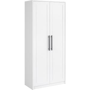 Prepac Elite Premium Home Storage Cabinet with Doors and Shelves, White Storage Cabinet with 5 Shelves for Kitchen, Bathroom 16" D x 32" W x 72" H