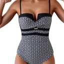 Eomenie Women's Push Up Wrap Front Swimsuit One Piece Tummy Control Bathing Suits Bandeau Support Slimming Swimwear XL