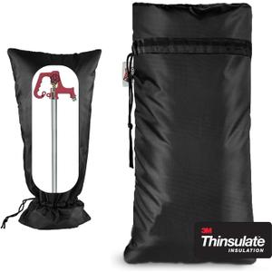 Extended Outdoor Faucet Cover for RV Park Water Hydrant Insulated, 3M Thinsulate Insulation Sprinkler Freeze Protector for Winter & Summer, 35H x 15W for Garden Lawn Faucets & Yard Hydrant - Black