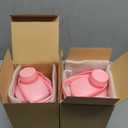 24oz Glass Shaker Bottle, 2 Pack Borosilicate Glass Protein Powder Gym Workout Shaker Cup Mixes for Protein Mixes with Blending Ball (C-PINK, 2)