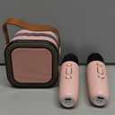 Mini Karaoke Machine: Portable Bluetooth Karaoke Speaker with 2 Wireless Microphones for Family Home Party -Singing Speaker System - Stage-subwoofers (Pink)