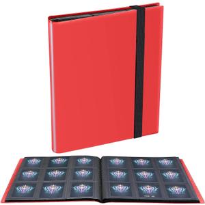 Upgraded 9 Pockets Trading Card Collection Binder, 360 Book Holder Album for Yugioh, MTG, TCG, Magic, Sports Cards - Red