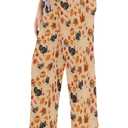 Pajamas Pj Pants Women Lounge Drawstring Soft Palazzo Pj Bottoms Wide Leg Pants (S)