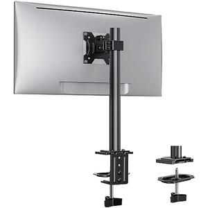 Ergear Monitor Mount for Most 13-32" Computer Screens up to 17.6lbs, Improved LCD LED Monitor Riser, Adjustable Height and Angle, Single Desk Mount Stand, Black, EGCM12