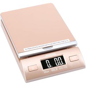 Accuteck Gold 86Lbs Digital Shipping Postal Scale with Batteries and AC Adapter