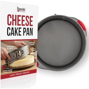 Boxiki Kitchen 10 Inch Nonstick Springform Pan, Professional Spring Form and Cheesecake Baking Mold, Leakproof Cake Pan with Silicone Handles