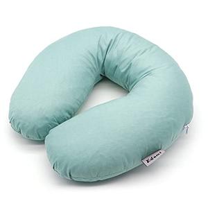Edomi Buckwheat Hulls Neck Pillow, U Shaped Travel Pillow Portable Pillow Support for Neck Shoulder, for Side Back Stomach Sleeper with Washable Pillowcase (12x12 inch,Blue)
