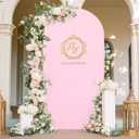 6.6FT Baby Pink Arch Covers Wrinkle-Free Spandex Fitted Arch Stand Cover Wedding Arch Backdrop Covers with Zipper for Baby Shower Birthday DIY Party Banquet Photo Decor Ballon Arch Covers
