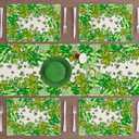 2 x XCHI Watercolor Green Shamrocks Clovers St. Patrick's Day Placemats Set of 4 Table Mats for Party Home Kitchen Dining Table Decorations 12x18 Inch