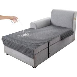 Genina L Shape Couch Cover, Sectional Couch Chaise Covers, Waterproof Washable Sofa Covers for Left L Shape Chaise Lounge, Anti-Slip Sofa Slipcovers for Dogs Cats Pet Friendly(Dark Grey)