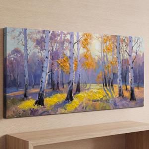 Brushart Birch Tree Canvas Wall Art 48"x24"
