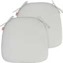 Indoor/Outdoor Chair Cushions 17"X16"X2" with Ties for Dining Chairs Set of 2, Waterproof U-Shaped Chair Pads, Foam Seat Cushions for Patio Kitchen Garden Office-Beige