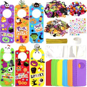 Fancy Land Halloween Crafts for Kids 24 Sets Halloween Foam DIY Doorknob Craft Kits Party Favors Classroom Activities Decorations