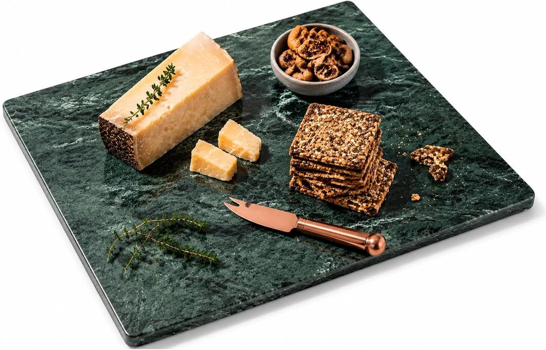 Marble Stone Cutting Board for Kitchen with Feet, 16x20 Inch, Green