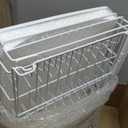 SNTD Dish Drying Rack - Extendable Dish Rack, Large Sink Drying Dish Drainer for Kitchen Counter, Stainless Steel Dish Strainer with Utensil Holder (White)