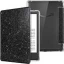 CoBak Case for 6" Kindle 11th Gen (2024 and 2022 Release) - Ultra Slim Transparent Clear TPU Back Shell Protective Cover with Auto Wake/Sleep for Kindle 11th Generation 2024 Release, Glitter Black