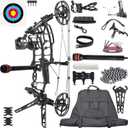 Compound Bow Set for Steel Ball, Draw Weight 40-65 LBS, Short-Axis Hunting Compound Bow, can Shoot Arrow and Steel Ball for Archery Hunting Target Shooting Bowfishing