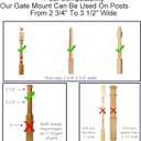 Safety Innovations No Hole Stairway Baby Gate Mounting Kit - Fits Posts from 2 3/4 inches to 3 1/2 inches Wide with Square or Round Tops - No Adhesives On Or Screws in Your Posts, (1-Pack)